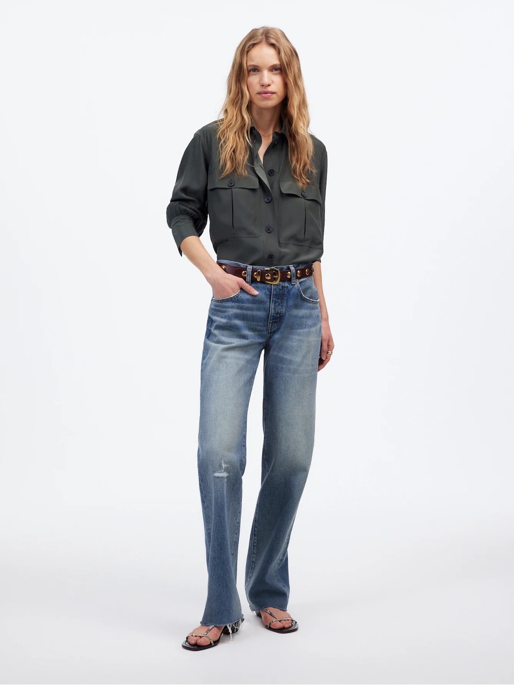Madewell The Dean Easy Straight Jean Monessen Wash Rigid Size 25